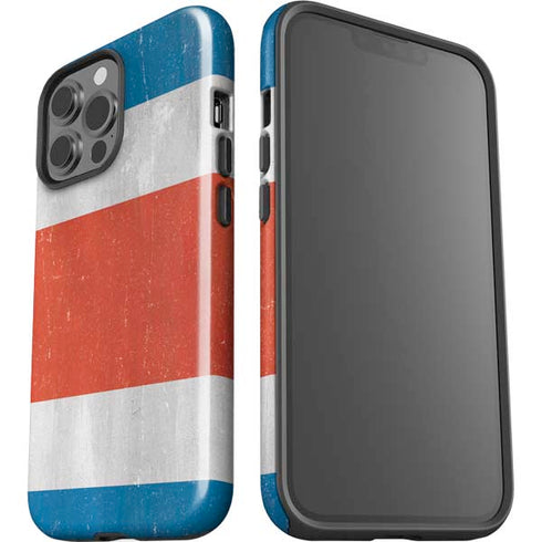 Costa Rican Flag Distressed iPhone 15 Pro Max Impact Case